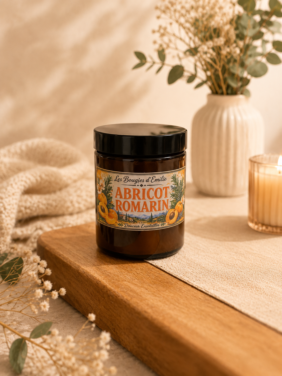 Bougie abricot romarin 150g