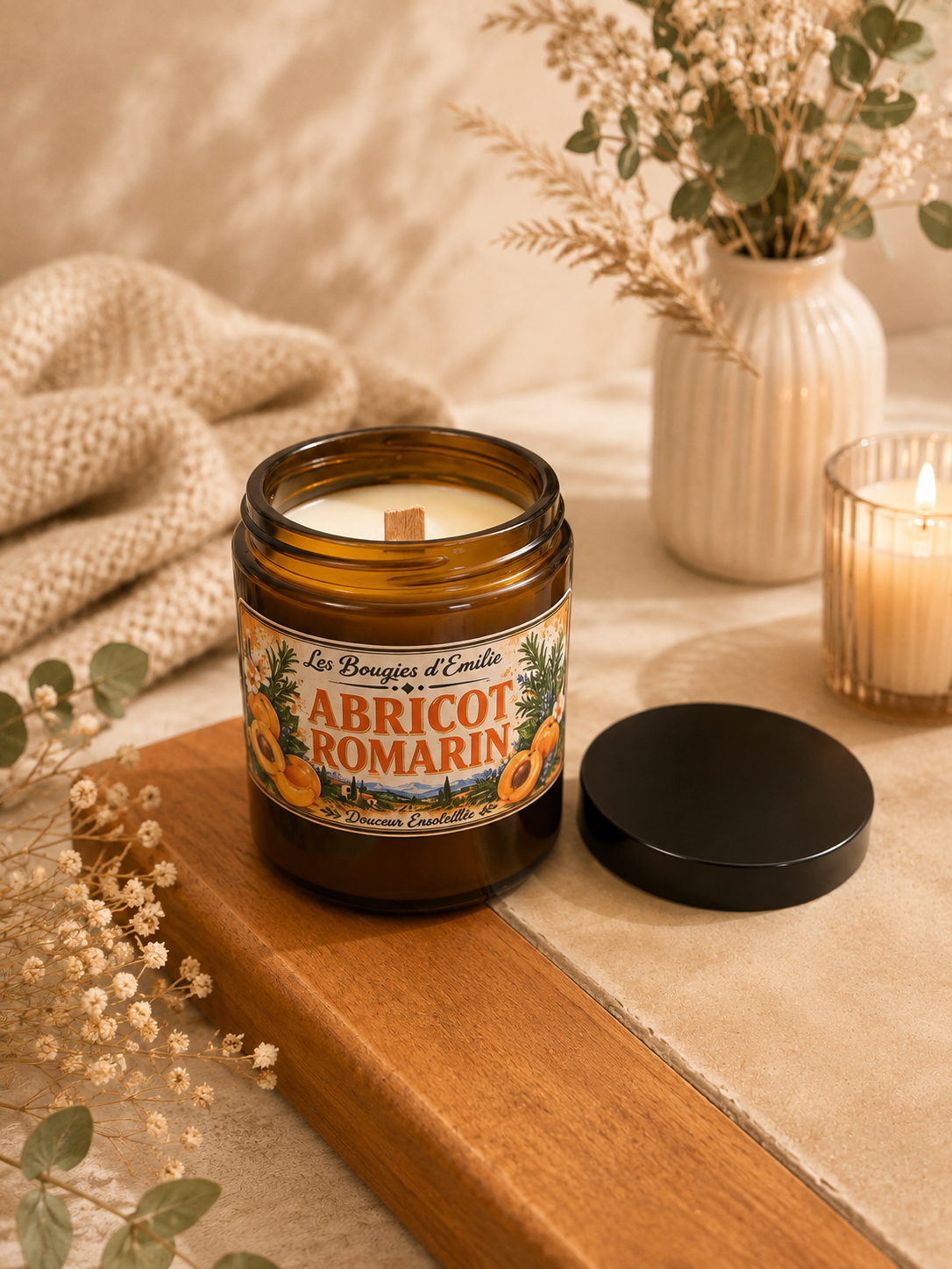 Bougie abricot romarin 150g