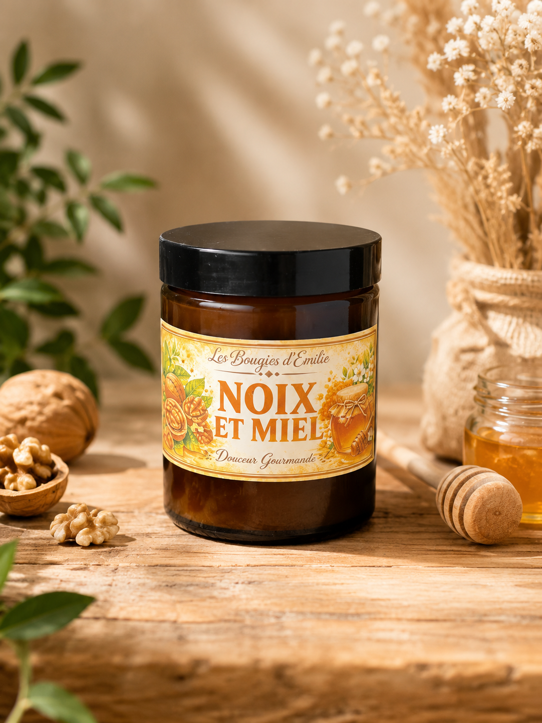 Bougie noix et miel 🍯 150g