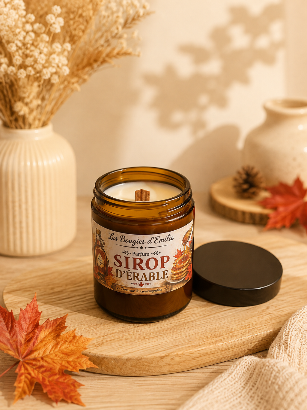 Bougie sirop d’érable 150g